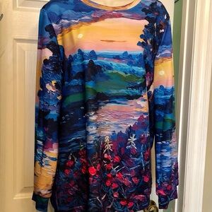 ShallWe Vibrant Watercolour Sweatshirt Size XL. BNWT